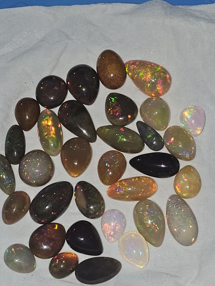 Ethiopian Welo Natural Rough and Polished Opal